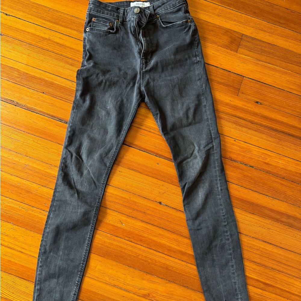 Zara Gray Skinny Jeans with Distressed Details